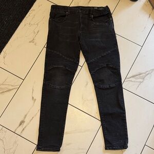 Armani Exchange Black Skinny Moto Jeans